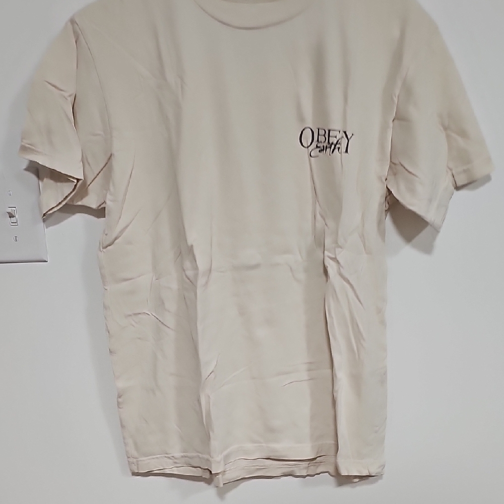 Obey Beige Short Sleeve Tee
